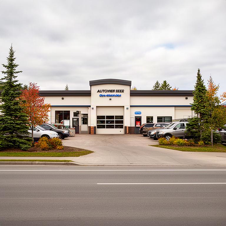 Clean automotive repair shop exterior near Boulevard Saint-Paul in Saguenay, Quebec